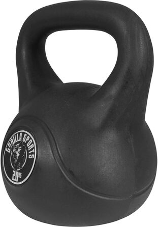 Kettlebell GORILLA SPORTS, пластикова гиря для фітнесу, різні ваги 2-20 кг, з/без підставки