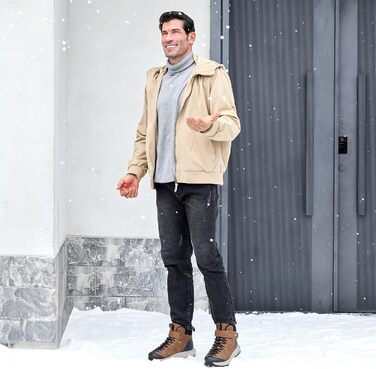 Зимові черевики FitVille для чоловіків, широкі, з клямками, неслизькі, теплі, для активного відпочинку, розмір 40-50 EU, коричневі