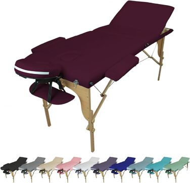 Складаний трисекційний масажний стіл Vivezen з дерева з Reiki-панеллю, аксесуарами та сумкою для транспортування