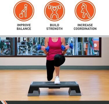 Платформа для степ-аеробіки Body Sport, сіро-чорна, тренажер для фітнесу та вправ