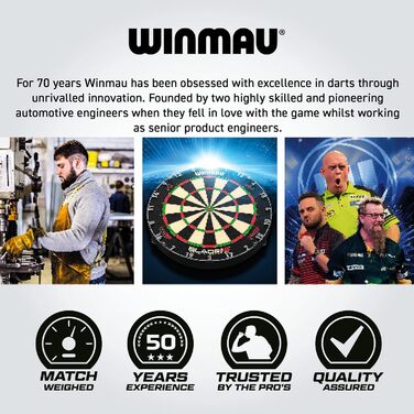Дартсет WINMAU Solaris Pro зі сталевими вістрями, професійний набір для дартсу