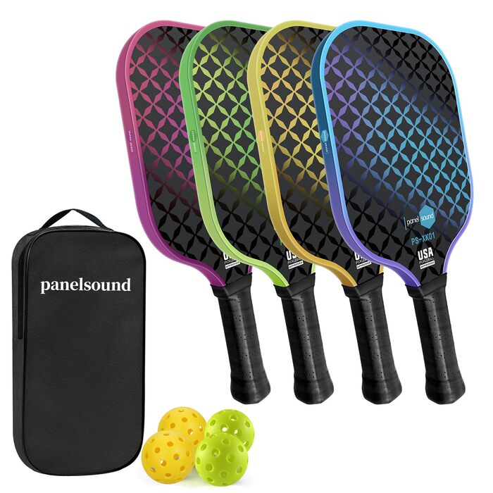 Набір ракет для піклболу з фібергласу, схвалений USAPA, 2 шт. + чохол, рушники та м'ячі