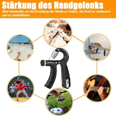 Тренування передпліччя Handtrainer: регульований опір 5-60 кг, ергономічний дизайн, для спортсменів (чорний)