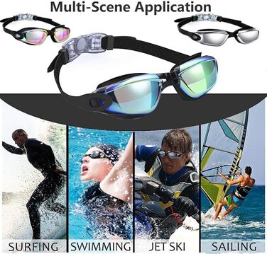 Окуляри для плавання унісекс Schwimmbrille: антизапітніюючі, UV-захист, регульовані, професійні, для дорослих та підлітків (сині/рожеві)