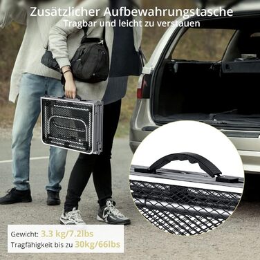 Стіл для кемпінгу Anbte Grilltisch 58x40 см, алюмінієвий каркас, регульована висота (26/48/70 см), складаний, для пікніка, BBQ, саду, балкону (срібний)