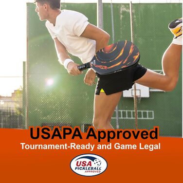 Pickleball ракетка Edgeless Graphit T700 Multilayer з карбону, подовжений хват, комфортний хват, великі зони влучання, сертифікована USAPA, для досвідчених гравців Rapid Fire