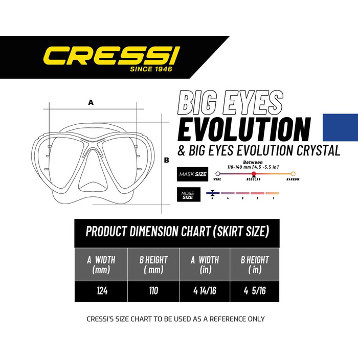 Набір для дайвінгу Cressi Big Eyes EVO & Alpha Dry для дорослих, преміум-якість, італійське виробництво, прозорий/чорний