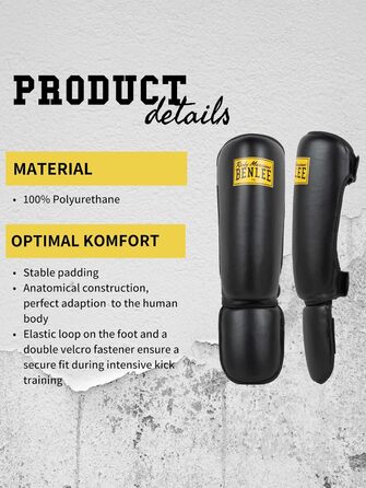 Захисники гомілок BENLEE Guardian з екошкіри, чорні (один)