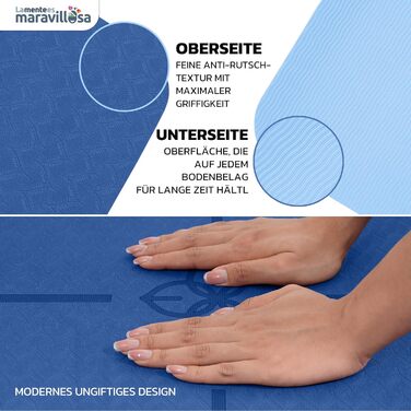 Килимок для гімнастики та йоги LA MENTE ES MARAVILLOSA: антиковзкий, з сумкою та E-book, 183x61 см