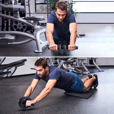 Ролер для пресу з товстою килимком для колін та комфортними ручками для ефективних тренувань вдома