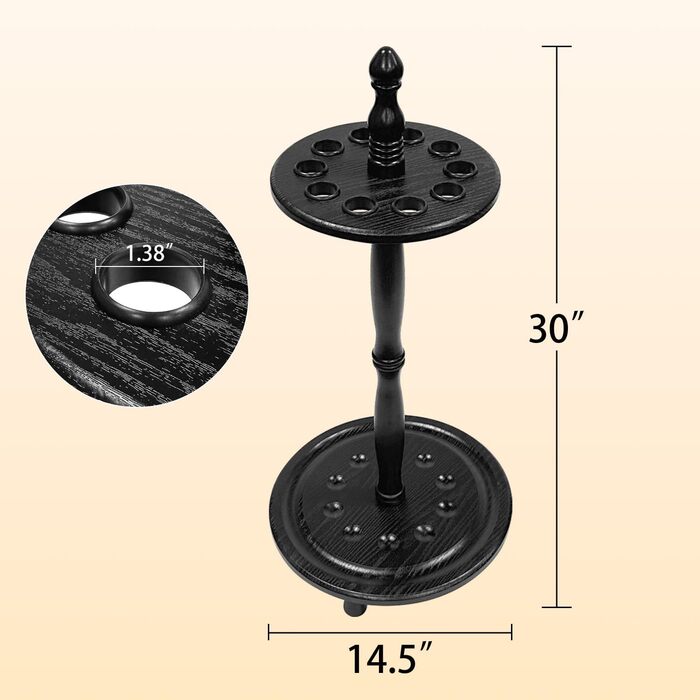 Тримач для більярду на 10 кийків, підлоговий, червоний (чорний)