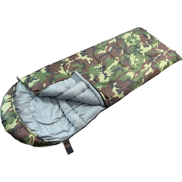 Сплячий мішок Explorer Hunter: XXL, -18°C, 220x80 см, для кемпінгу та риболовлі, камуфляж BW