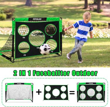 Дитячі футбольні ворота 2 в 1 для саду з лункою та сумкою, штифтами, 120x90x90 см