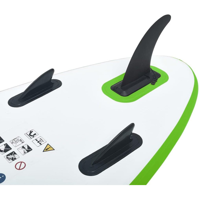 Надувна дошка для SUP серфінгу vidaXL 360x81x10 см, зелена, комплект з веслом