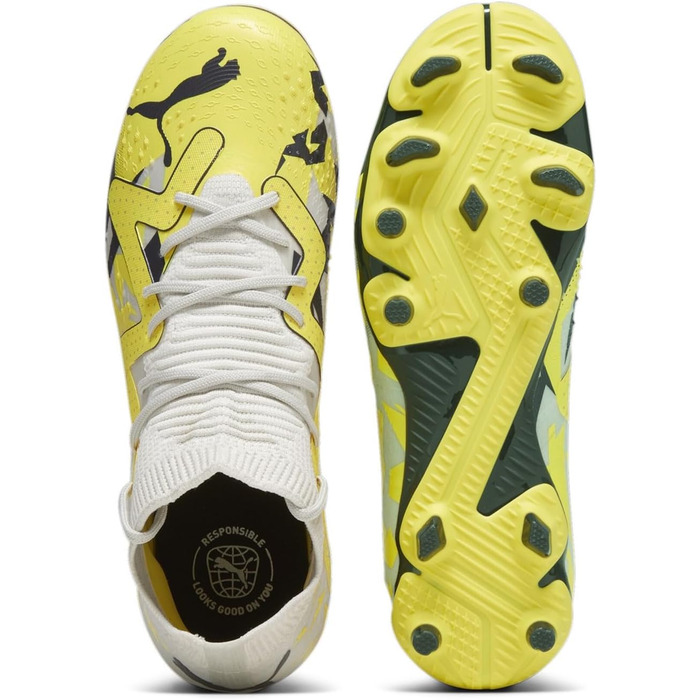 Дитячі футбольні бутси PUMA Future Match Fg/Ag Jr - для гри на природному та штучному покритті (36 EU, кольори Sedate Gray, Asphalt Yellow, Blaze)