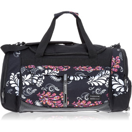 Спортивна сумка ALESSANDRO ELEPHANT Mate 55 см, 45 л, чорний з білим орнаментом, для фітнесу та подорожей
