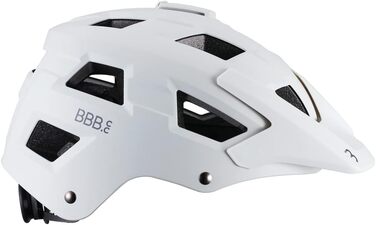 Велошолом BBB Nanga для MTB, з візором і кріпленням для камери, білий матовий, розмір L (58-61 см), для жінок і чоловіків