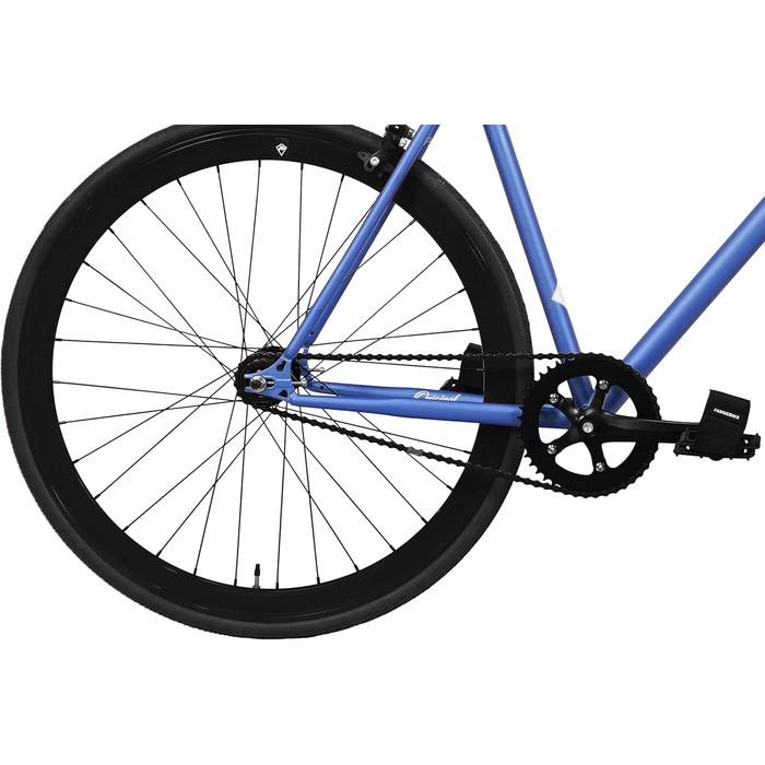 Велосипед FabricBike Original Hi-Ten, сингл-спід, фікс, міський, синьо-чорний, 8 кольорів, 3 розміри, 10,45 кг, рама 53 см (M)
