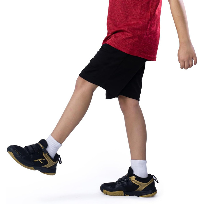 Бадмінтонні кросівки HUNDRED Court Star для дітей/юніорів | Легкі | X-Cushion | Для залу: бадмінтон, теніс, сквош, настільний теніс, баскетбол та падел (Чорний, Золотий, 37 EU)