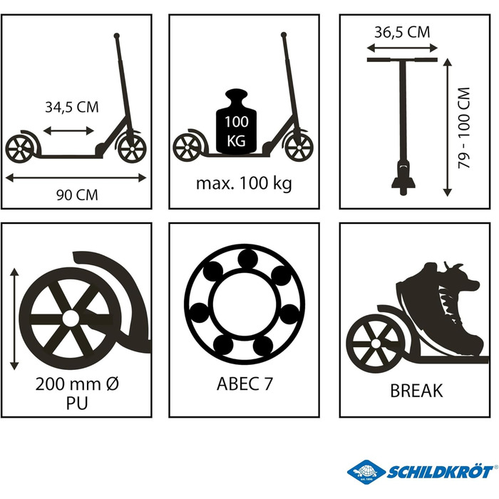 Скутер Schildkröt City Scooter Street Artist 2.0: Алюмінієвий, складаний, ABEC7, до 100 кг, зелений