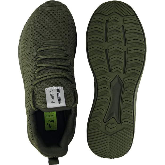 Жіночі кросівки Feethit для бігу та фітнесу. Легкі, дихаючі, з гумовою підошвою. Білі, чорні, хакі (37 EU)