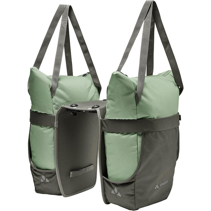 Велосипедна сумка VAUDE TwinShopper 44 л, окремі секції, дощовик, зелена