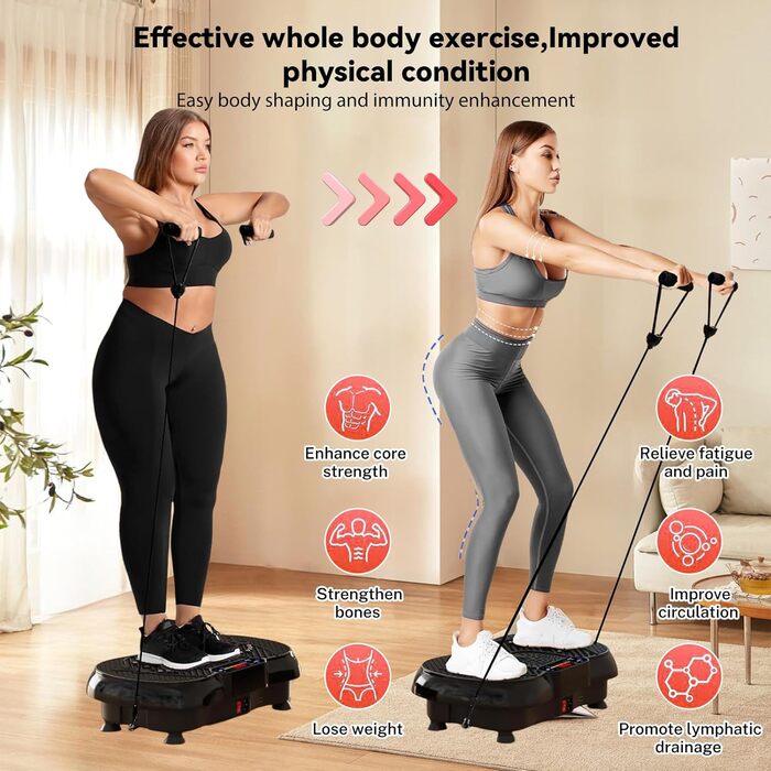 Віброплатформа для дому з 180 рівнів, 6 режимів тренувань, Bluetooth, LCD-екран, пульт, 150 кг, для схуднення та загального тонусу тіла