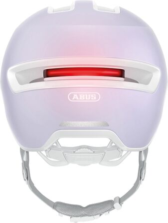 Велосипедний шолом ABUS HUD-Y з магнітним LED-ліхтарем, для міста, універсальний, розмір M (54-58 см), лаванда