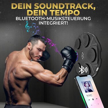 DerALEX Боксерський тренажер з музикою та LED-дисплеєм - електронний бокс для реакції, фітнесу та координації. Боксерський тренажер для дому та фітнес-клубу