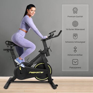 Преміум велотренажер MSPORTS Indoor Cycling Bike Black, 8 кг маховик, магнітний опір, Bluetooth, фітнес велоергометр для дому
