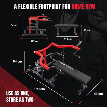 Складана тренажерна лава YOLEO з підставкою для штанги, мультифункціональна, для дому, з можливістю тренування пресу та підйому ніг (2 в 1)
