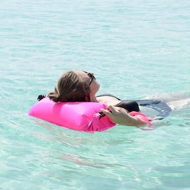 Надувна рятувальна жилетка Naturehike 18L з водонепроникним мішком для сухого зберігання, для плавання, триатлону, снорклінгу та рафтингу, ультралегка, флуоресцентний маджента