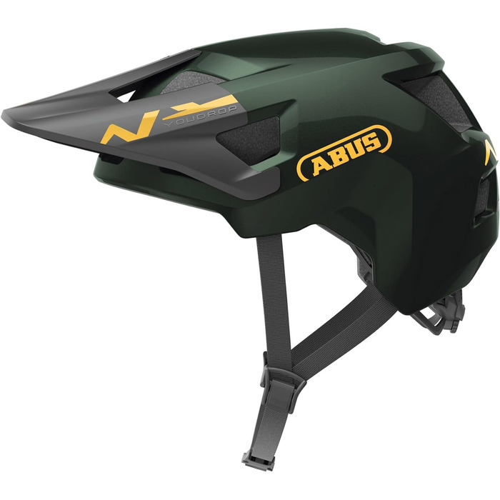 Дитячий велосипедний шолом ABUS YouDrop, зелений, розмір S (48-55 см), для дітей та підлітків, з отвором для хвостика