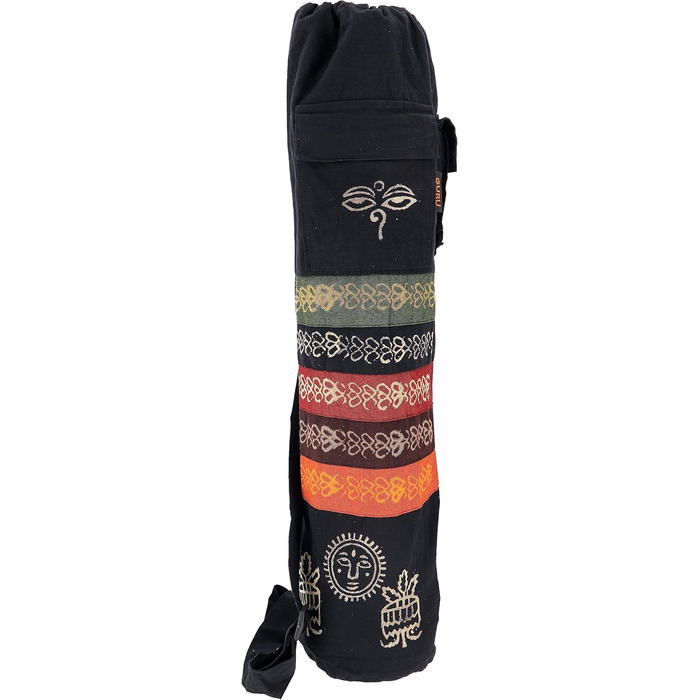 Бохо сумка для йога-мату GURU SHOP, батик, зелена, унісекс, бавовна, 70x23x13 см, з Непалу