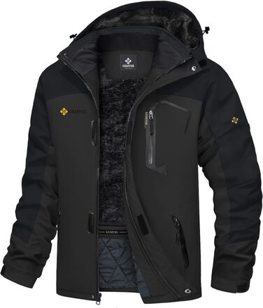 Чоловіча тепла зимова куртка GEMYSE для катання на лижах, вітро- та водонепроникна, дихаюча, з багатьма кишенями, біла (S, сірий, чорний)