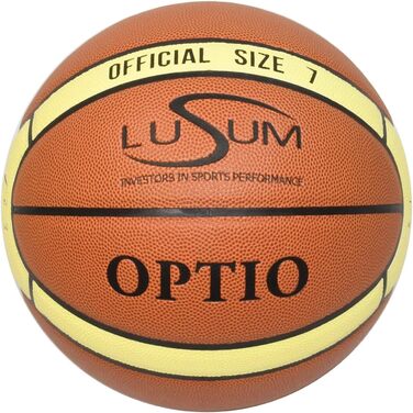 Баскетбольний м'яч Lusum Optio – PU-шкіра, розміри 5, 6 та 7 – для залу та вулиці, міцний, підходить для дітей, підлітків та дорослих, для будь-якого рівня гри. Розмір 7