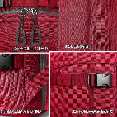 Рюкзак для гірськолижного спорту Unigear 50L/70L з відділенням для шолома (червоний, 50/70 літрів)