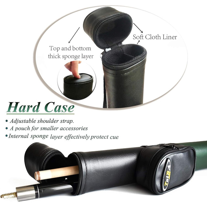 Професійний бильярдний кий Billard-Queuestab S8 з кейсом, наконечник 13 мм, 147,3 см, канадський клен, аксесуари, вага 18,19,20,21,22 г (на вибір), блакитний, чорний, червоний, сірий, зелений