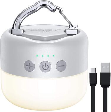 Ліхтар кемпінговий LED WhiteC, акумуляторний USB, 5200 mAh, 4 режими яскравості, димер, магнітний, для туризму та надзвичайних ситуацій