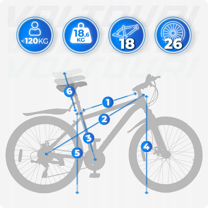 Гірський велосипед MTB, сталева рама 26