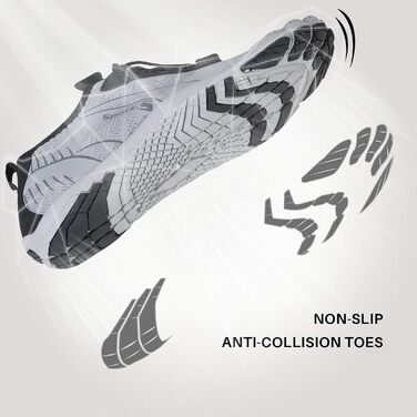 Взуття IceUnicorn без пальців для чоловіків та жінок, аквашузи, фітнес-взуття, пляжні та плавальні черевики, сірі, 39 EU