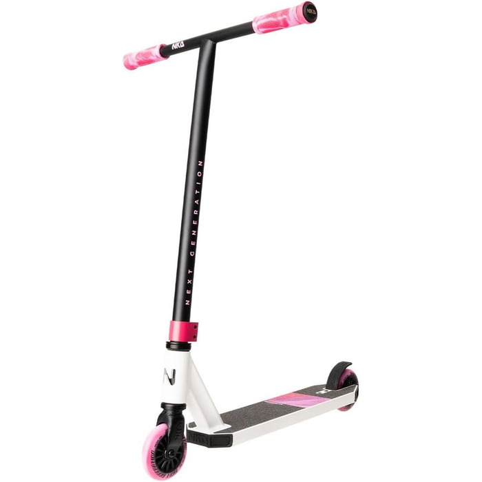 Трюковий самокат NKD Stunt Scooter (Біло-Рожевий) - Алюмінієвий, ABEC-9, 360° обертання керма для фристайлу