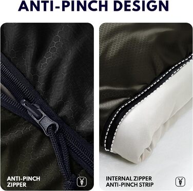 Спальний мішок XXL для дорослих, тепла погода, для кемпінгу, зими, походів, полювання, подорожей (2,4 кг, армійний зелений)