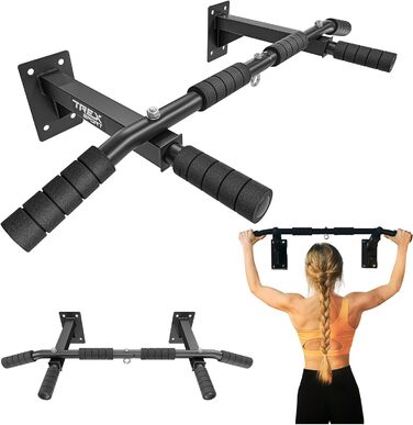 Турнік для підтягувань TREX SPORT TX-030PB настінний, 6 нековзних ручок, петля для боксерського мішка, до 250 кг