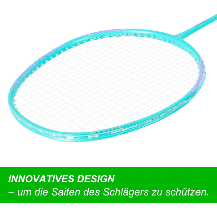 Набір для бадмінтона з 2 графітовими ракетками - зносостійкий дизайн - комплект для дорослих, включає воланчики, обмотки для ручок та сумку для ракеток