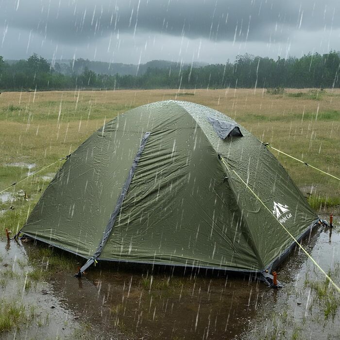 Намет Night Cat Camping 2-місний, водонепроникний, легкий, 3 сезони, з тамбуром, компактний, зелений