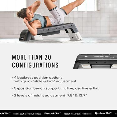 Фітнес-платформа Reebok Deck 2021, біла, універсальна для тренувань