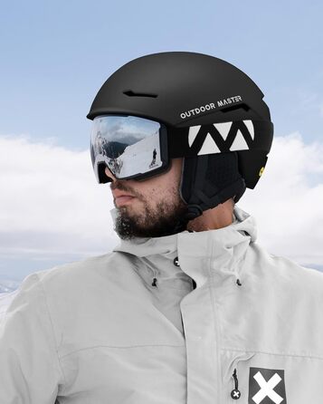 Шолом OutdoorMaster ELK MIPS для гірськолижного спорту та сноубордингу, чорний мат, M