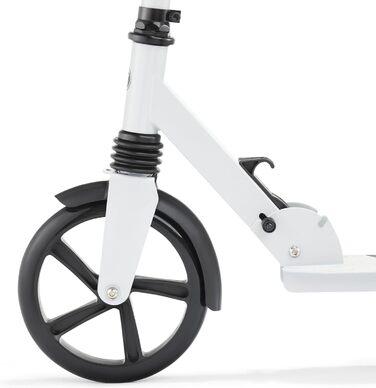 Самокат дитячий та підлітковий HyperMotion Vibe білий з лисячим малюнком, алюмінієвий, складний, до 100 кг, колеса 200 мм, ABEC-7