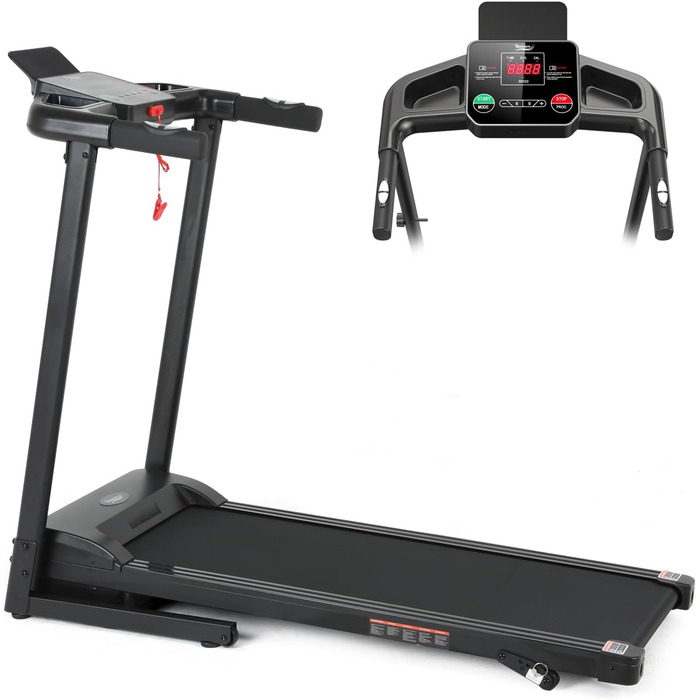 Складний біговий тренажер для дому NV-1026 з LED-дисплеєм та 12 програмами тренувань, 14 км/год